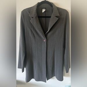 Celine by Champion Gray Pinstripe Blazer